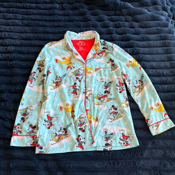 Disney 100 Mickey Minnie Ice Skating Soft and Cozy Pajama Sleepwear Set | Size M - Picture 8 of 8